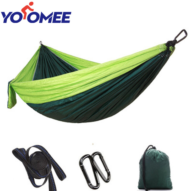 Yoomee Oversized Double Camping Hammock Portable Tree Straps Hammock 210T Nylon Travel Hammock Lightweight Parachute Hammocks