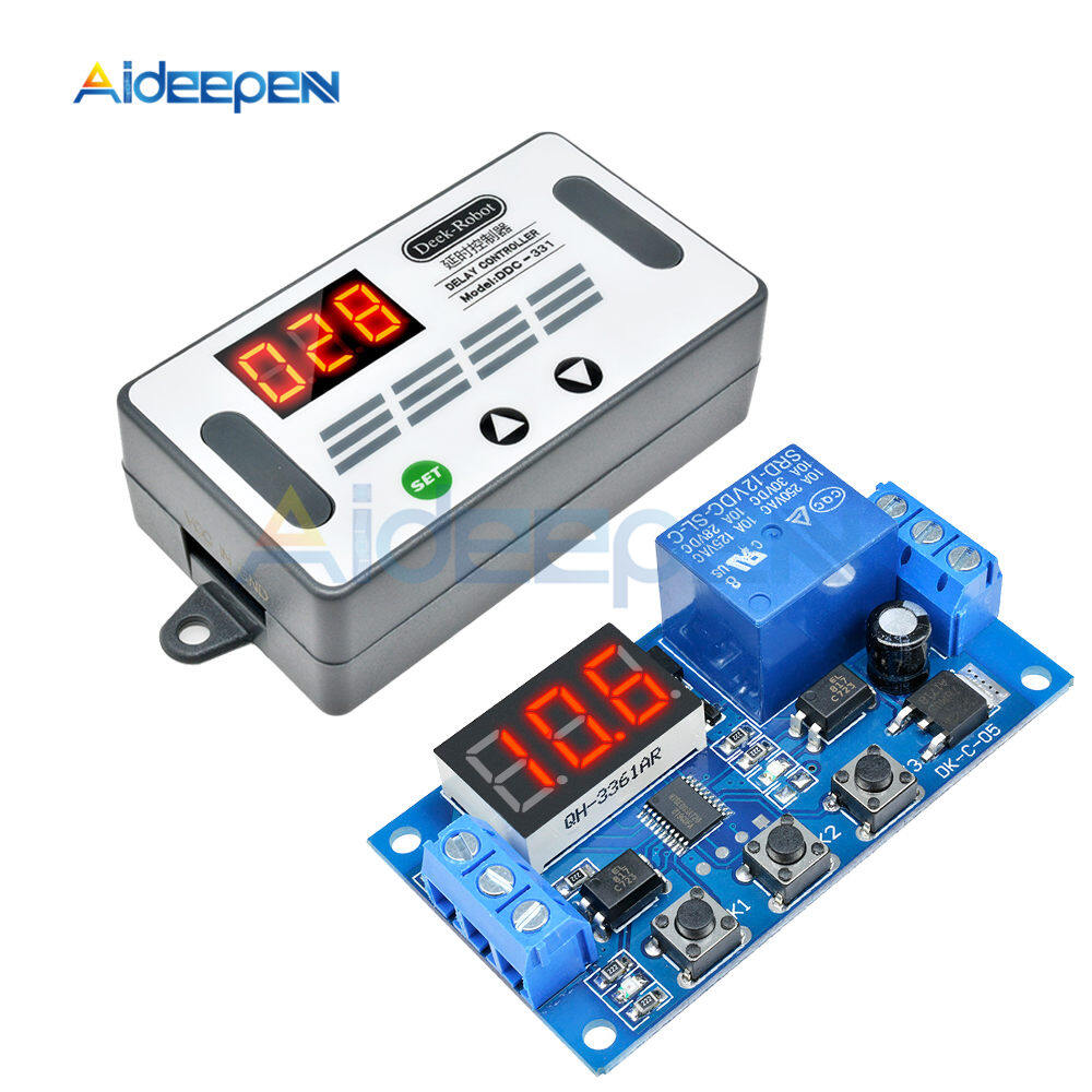 Aideepen Rơ Le Trễ Hẹn Giờ Chu Kỳ Kích Hoạt DDC-331 DC 12V Rơ Le Điều Khiển Thời Gian Có Thể Điều Chỉnh Màn Hình Kỹ Thuật Số LED Rơ Le Có Hộp Đựng