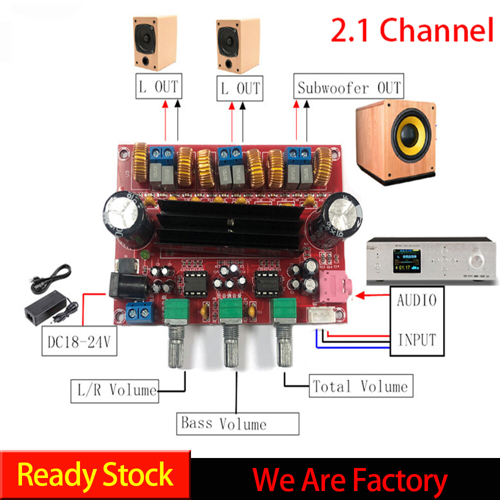 (Chứng Nhận Vàng) Bảng Mạch Khuếch Đại Công Suất Loa Siêu Trầm Âm Thanh Nổi Kỹ Thuật Số Kênh TPA3116D2 2*80W + 100W 2.1