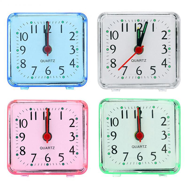 NEW Cute Student Alarm Clock Square Bedside Compact Clock Desktop Decor Clock