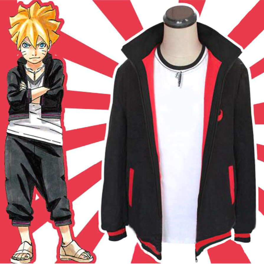 Anime Naruto BORUTO UZUMAKI Cosplay Costume Jacket Coat Warm Zip Sweatshirt Fancy Halloween Party Costume