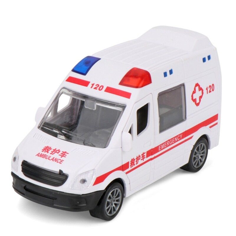Miniature Educational Inertia Car Fire Truck Ambulance Vehicle Toy Realistic Friction Car Pull Back Police Vehicle Set
