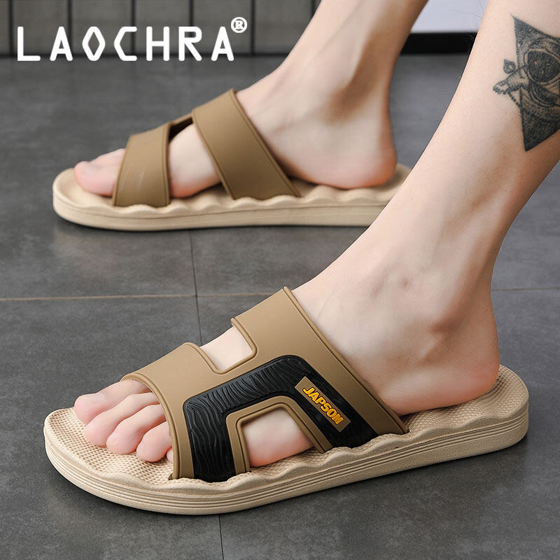 LAOCHRA Summer Slippers For Men Non Slip Beach Shoes Big Size 39-47 Non Slip Fashion Men Shoes