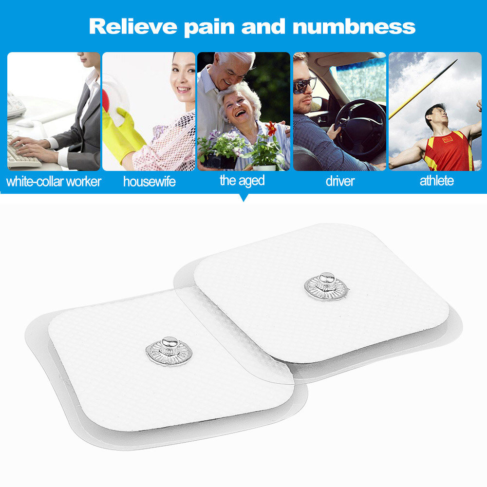 Cammuo 10Pcs Electrode Pads Electrode Patch 5x5cm For Tens Acupuncture Digital Therapy Machine Massager Muscle Slimming Massager
