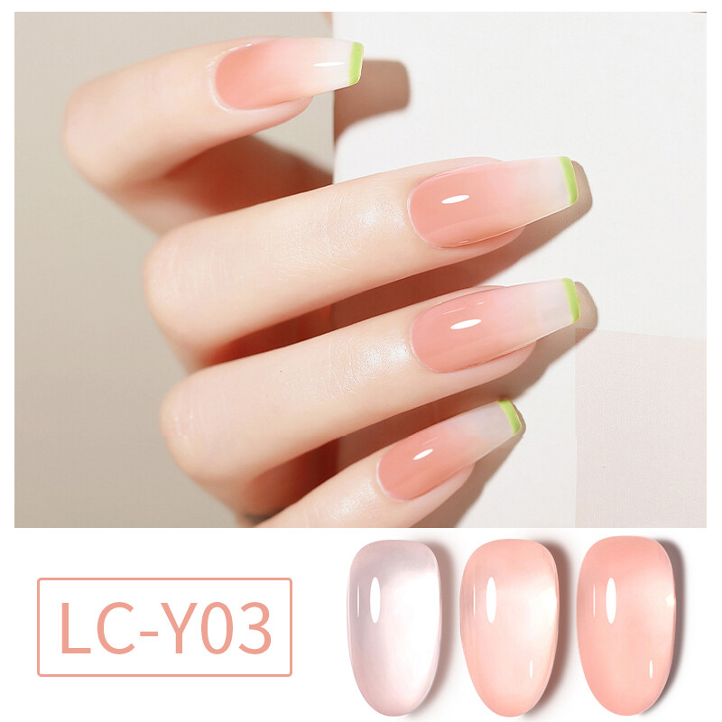LILYCUTE 7ml Jelly Pink Milky White Nude Gel Nail Art Polish Glass Bottle Manicure UV LED Soak Off Nail Art Polish