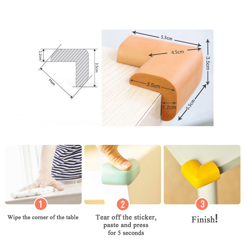 8 Miếng Bảo Vệ Góc Chống Thấm Cho Bé Mềm & Miếng Bảo Vệ Cạnh- Miếng Bảo Vệ Góc Bàn Được Dán Sẵn, Đồ Nội Thất An Toàn Cho Trẻ Em, Đệm Góc Sắc Nét