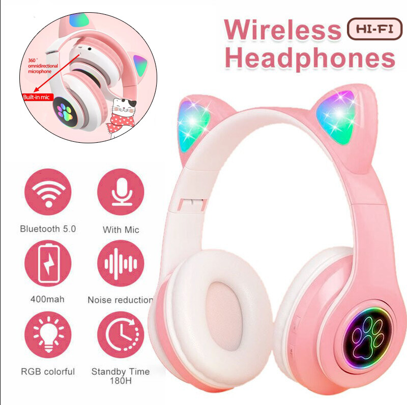 >> BÁO GIÁ METERMALL TRẺ EM TAI NGHE BLUETOOTH 5.0 CHO MÈO CÓ THỂ GẬP LẠI TAI NGHE KHÔNG DÂY ÂM THANH NỔI TRÊN ĐẦU VỚI ĐÈ | Shopee Lazada Sendo Tiki mới nhất 36 Tai Nghe Bluetooth 5.0 Tai Mèo Dễ Thương Màu Hồng Có Thể Gập Lại Tai Nghe Stereo, Blutooth Tai Nghe Chơi Game Không Dây Có Mic Đèn LED Cho Bé Gái Máy Tính Pc Điện Thoại Di Động Máy Tính Bảng Ipad
