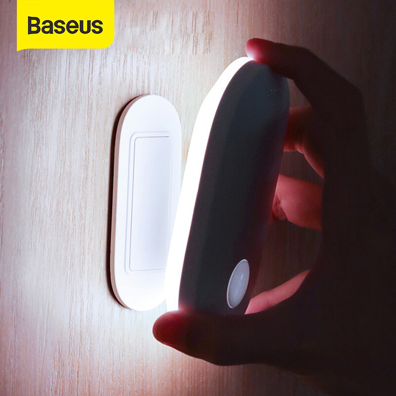 Đèn ngủ LED Baseus, đèn trang trí cảm biến chuyển động thông minh PIR, dùng cho văn phòng, giường ngủ, cơ thể con người, đèn ngủ cảm ứng chuyển động