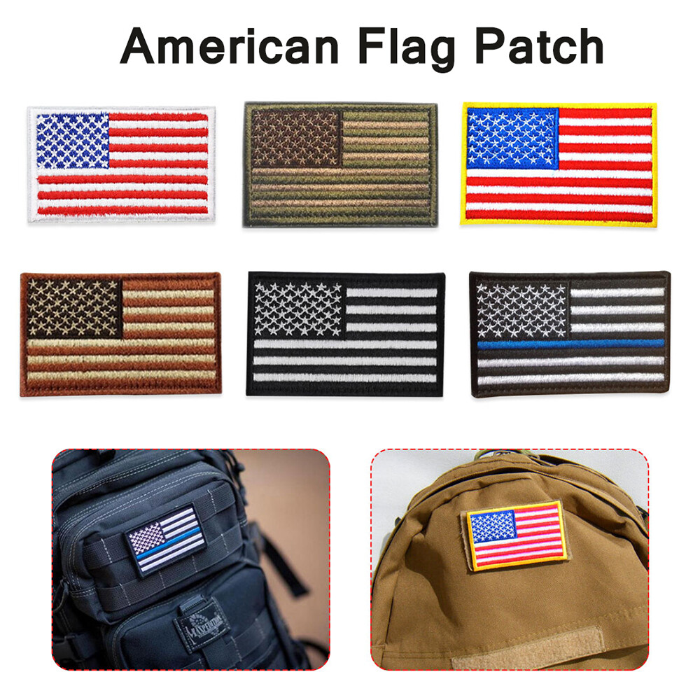Military Tactics American Flag Garment Sew On Apparel Sewing Iron On Patches Embroidered Appliques Clothes Stickers