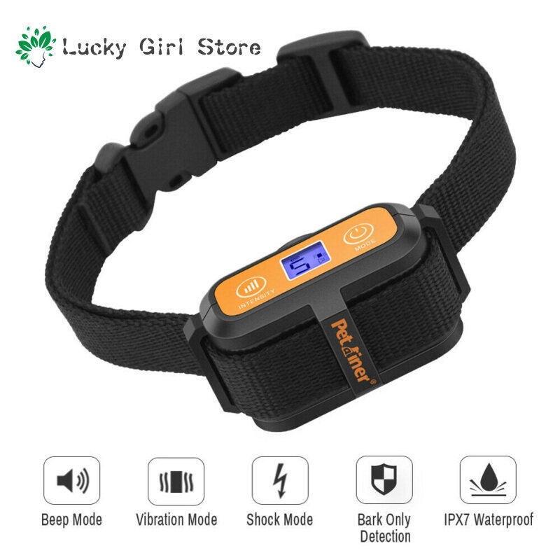 Vòng Cổ Vỏ Cây Tự Động Petrainer Chống Sủa Không Với Rung Sốc Vòng Cổ Huấn Luyện Chó Không Thấm Nước