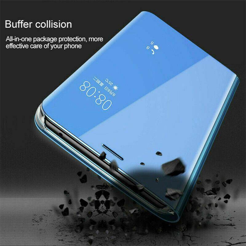 For Samsung Galaxy Note 9 Case, Luxury Mirror Surface Smart Case Slim Clear View Mirror Flip Leather Stand Protective Phone Casing Cover for Samsung Note 9 Best Quality In Stock