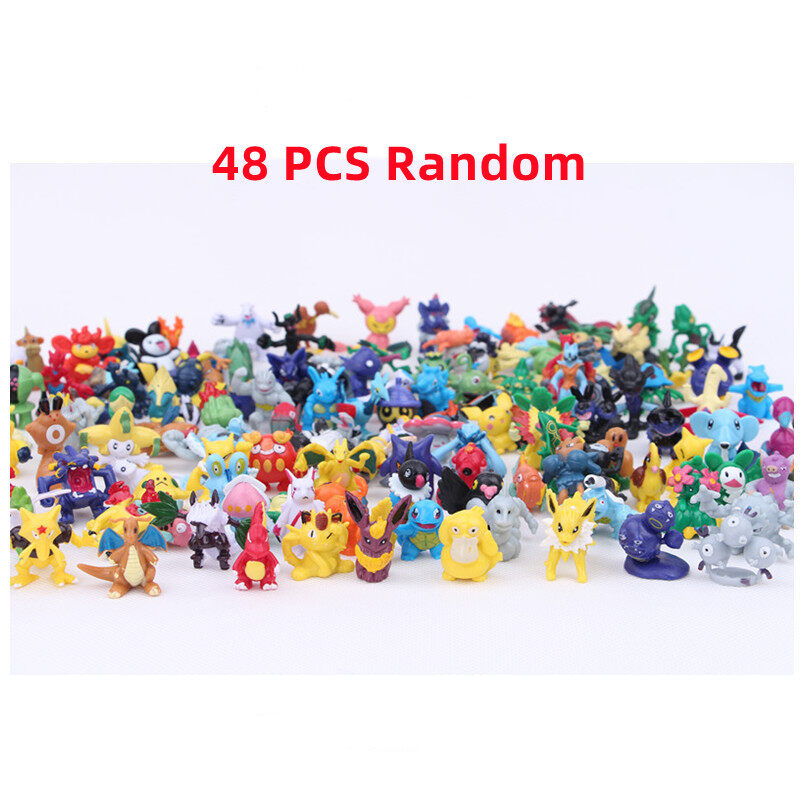 24Pcs 48Pcs/Set TAKARA TOMY Pokemon Anime Figures Toys No Repeats Charizard Squirtle Pikachu Dolls Model Collectible For Kids