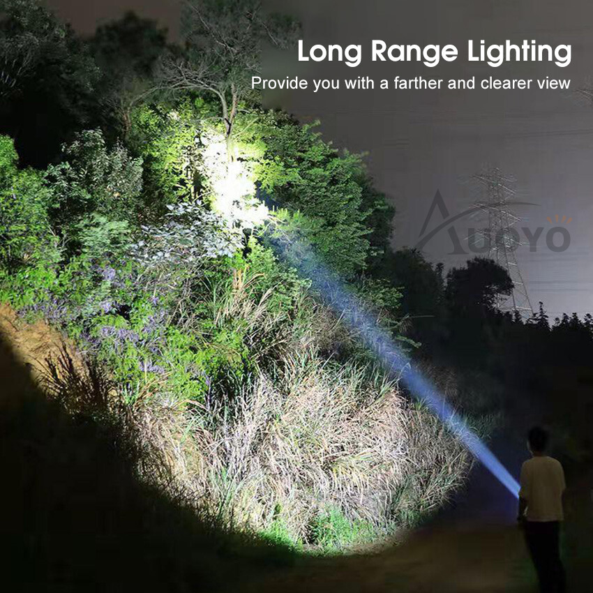 Auoyo Imitate P50 Strong Light Portable Multi-function Flashlight Remote Display Charging Waterproof Outdoor Flashlight Camping Outdoor Lamp Outdoor Waterproof Torchlight