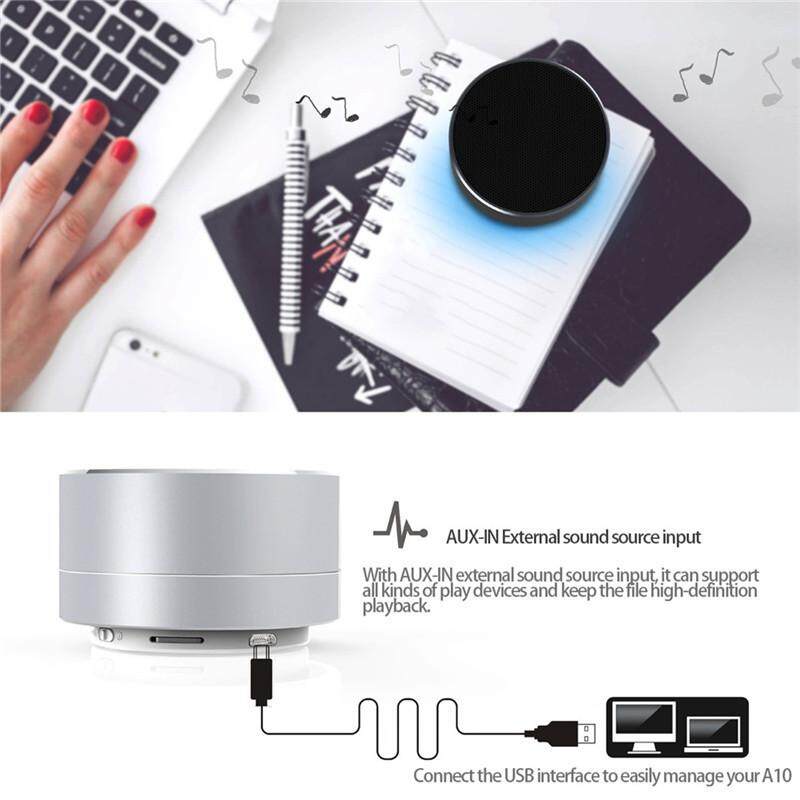 Supermall Wirelesss LED Phát Sáng Bộ Thu Bluetooth rảnh Tay Nghe Nhạc Kim Loại Loa Bluetooth