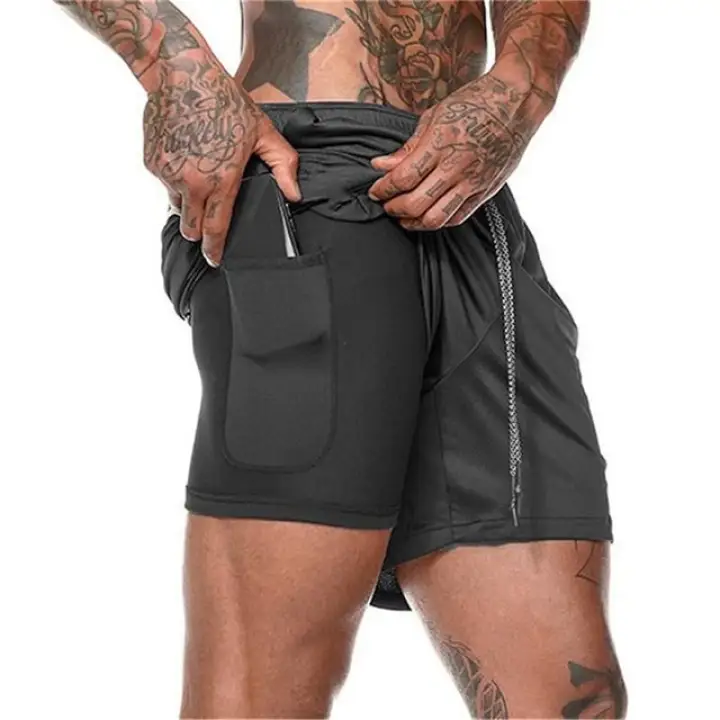 workout shorts with liner mens