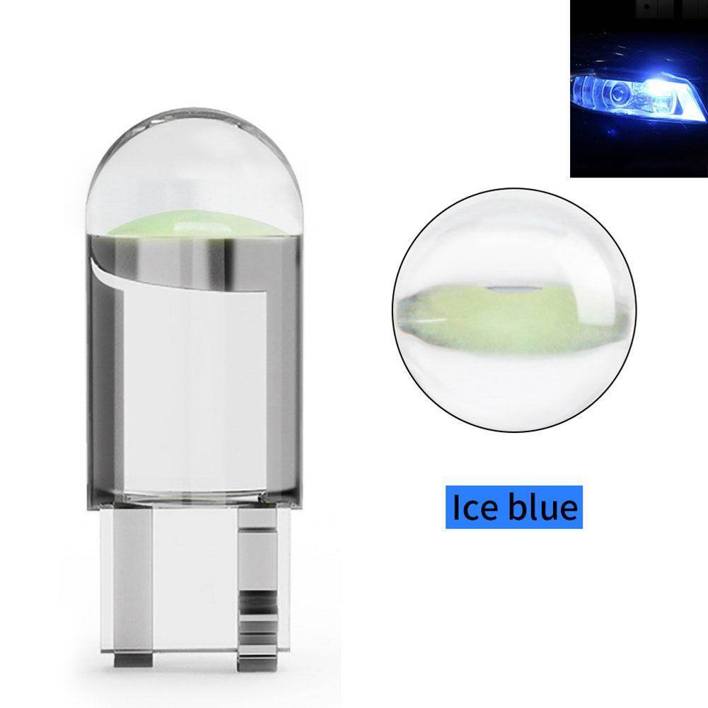 10pcs W5W LED T10 Car Lights COB Transparent Glass Universal Auto Signal Lamp Dome Reading Light License Plate Lamp DRL Bulb 12V