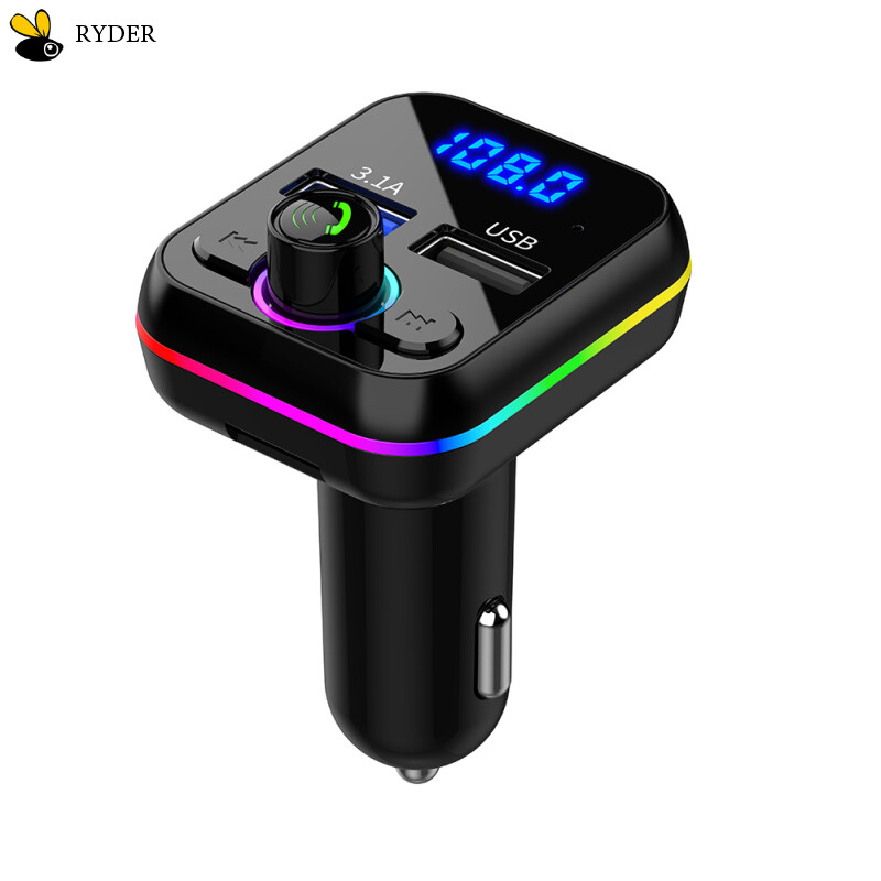 Car Mp3 Music Player Bluetooth-compatible V5.0 Hands Free Call USB U Disk Fm Transmitter Fast Charger