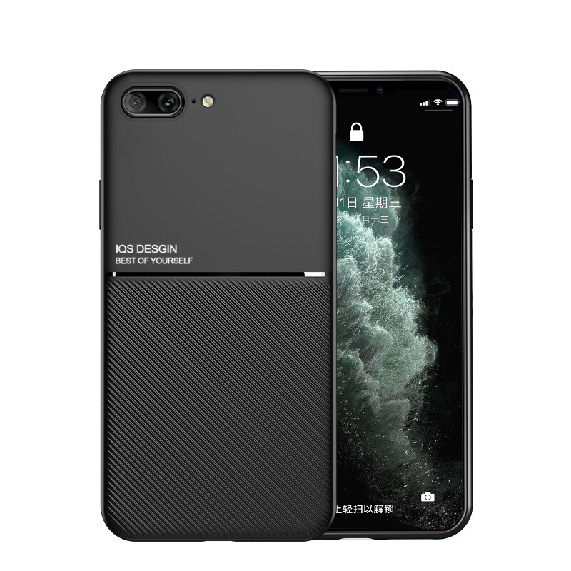 Hontinga For iphone 7 8 iphone 7 Plus 8 Plus Case Slim Leather Texture Casing iphone 7+ 7 + 8+ 8 + Phone Case Fahion Slim Matte Protective Phone Case Cove Shockproof Cases Coque Handphone Case