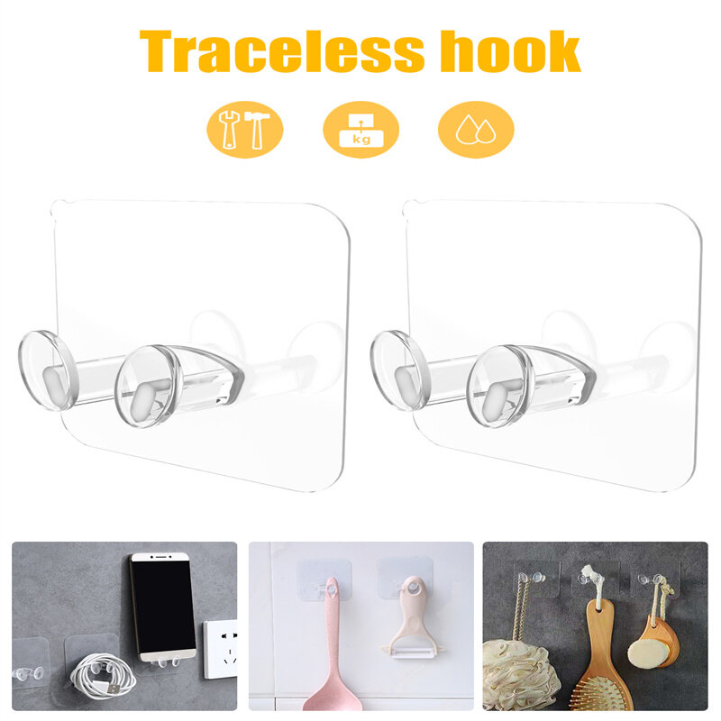 20 cái Giá đựng dây nguồn không đục lỗ móc đựng đồ treo tường trong suốt Móc Treo Đồ Dây cáp phích cắm nhà bếp tự dính