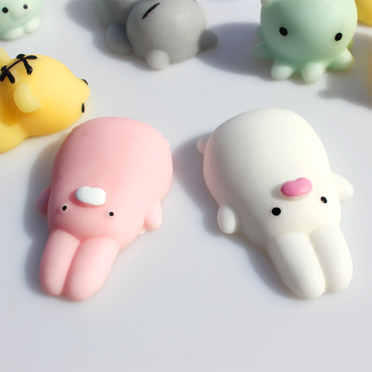 30Pcs Models All Different  Pop It Fidget Toy Cute Mini Slow Rising Squeeze Ball Cell Soft Squishy Sticky Animals Kawaii Healing Anti-stress Toy Stress Reliever Decor Toys