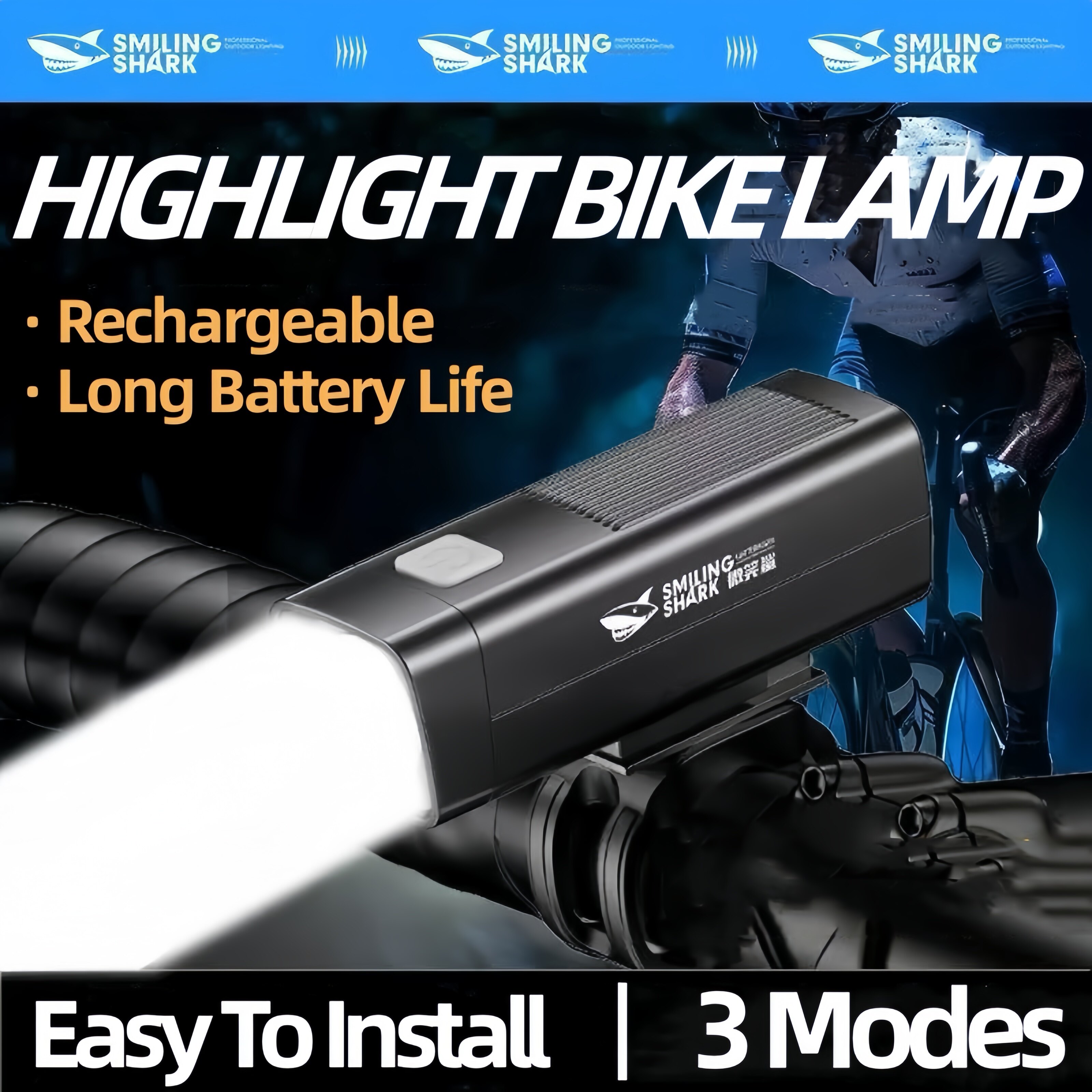 Smiling Shark QXD421 LED Bike Light 3Mode Super Bright Bicycle