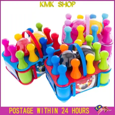 KMK SHOP Colorful Bowling Ball Play Baby Sport Toys Kids Game Toy Set 10 Pins & 2 Balls Plastics Bowling Game Set For Kids
