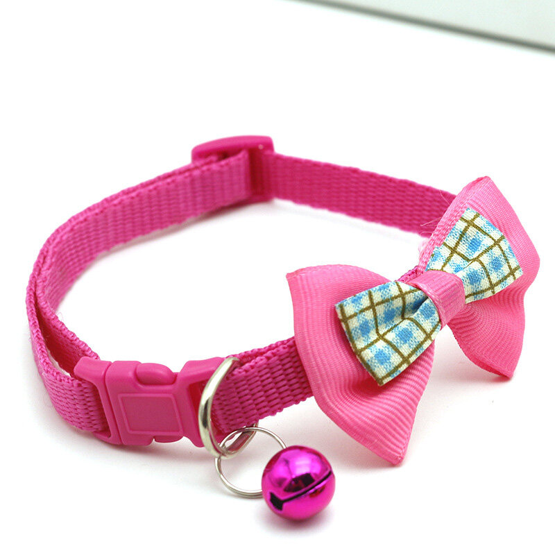 【HATELI】Pet Vòng Cổ Kẻ Sọc Thắt Nơ Vòng Cổ Chó Con Mèo