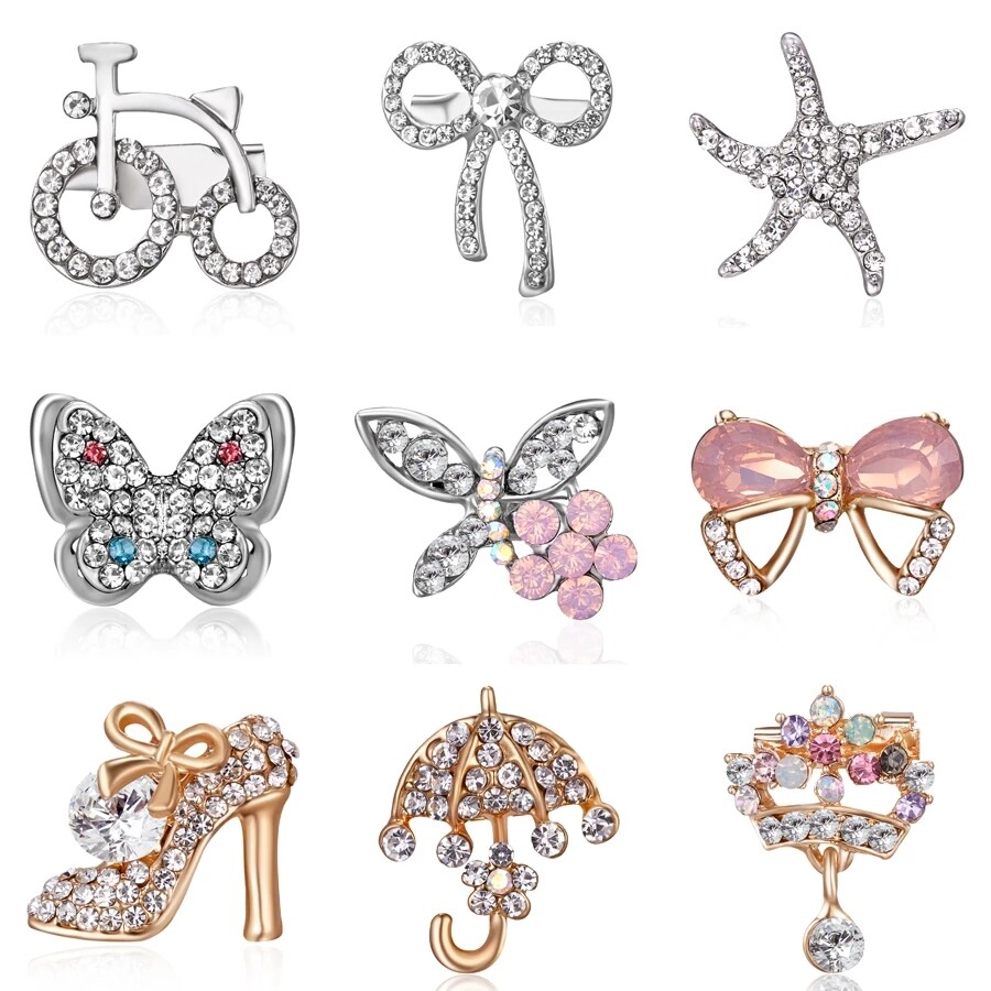 Cartoon Brooch Pins Umbrella Guitar Starfish Sunflower Brooch Collar Scarf Badge Brooch Women Men Clothes Jewelry