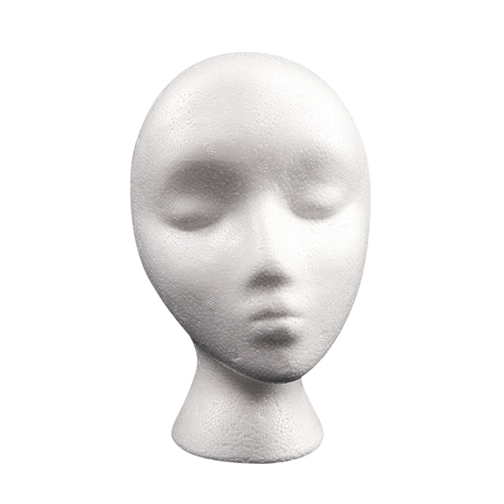 Women Styrofoam Foam Head Model Practical Mannequin Head Model Polystyrene Lightweight Durable Portable for Hat Hair Wigs Display