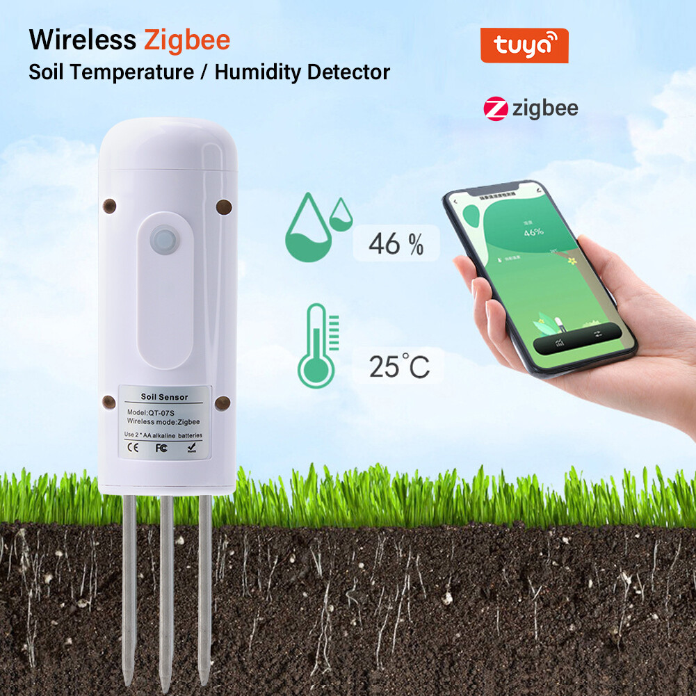 RCYAGO Máy Dò Độ Ẩm Nhiệt Độ Đất Thông Minh WiFi Tuya Cảm Biến Đất Thực Vật Không Dây Máy Theo Dõi Độ Ẩm Đất Cho Nhà Kính Cây Trồng