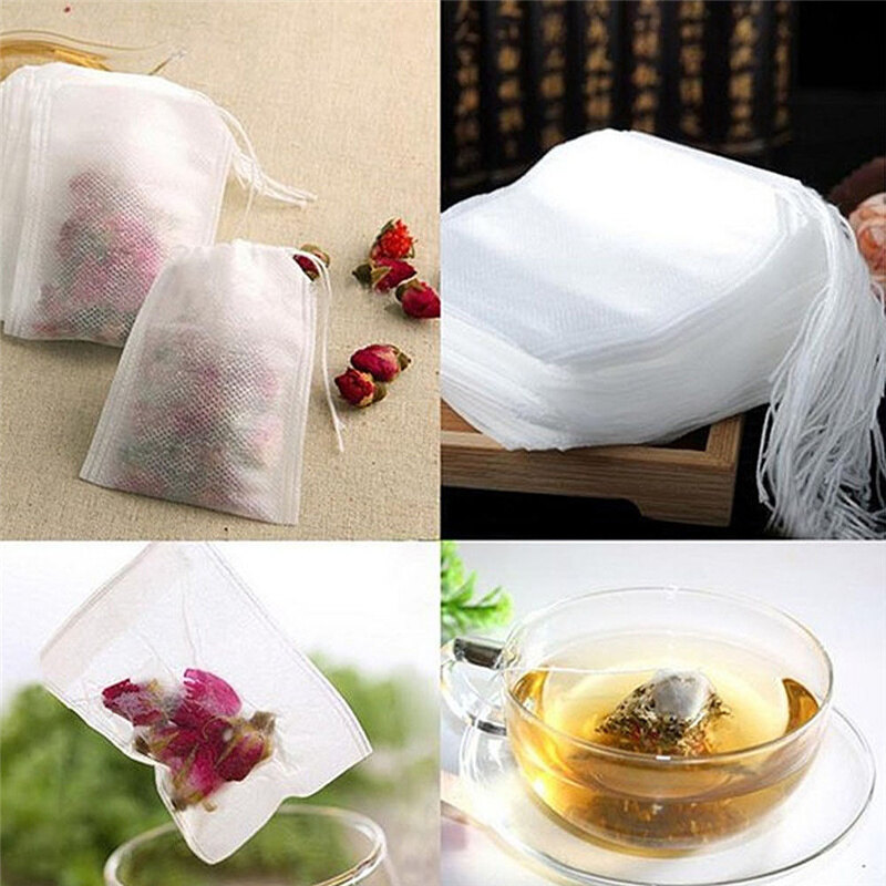 50 CÁi Túi Lọc Trà Dùng Một Lần Túi Lọc Có Dây Rút Bằng Cotton Rỗng Túi Lọc Trà Trà Lá Rời