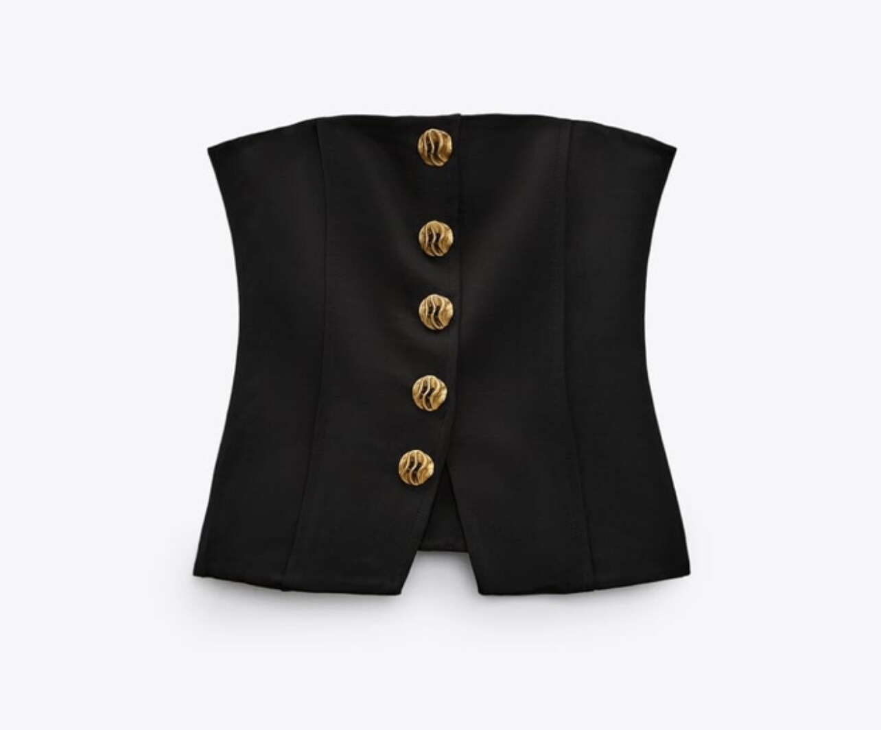 ZARAˉ summer new arrival women's retro metal button linen tube top underwear top 2802451 800