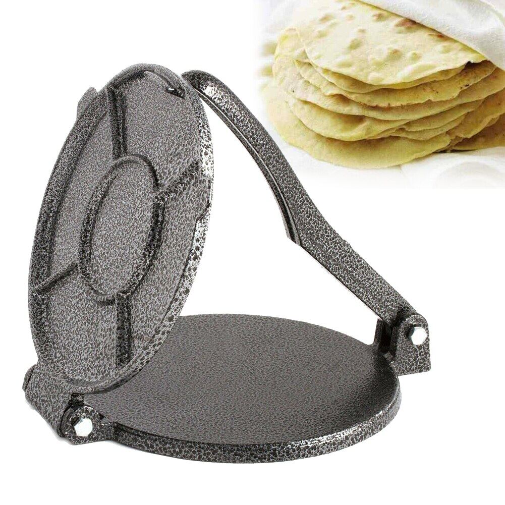 8นิ้วเม็กซิโก Tortilla Maker อลูมิเนียมพายพิซซ่าแป้งพิมพ์กดเบอร์เกอร์พับเครื่องมือห้องครัวพร้อมที่จับทำความสะอาดง่าย