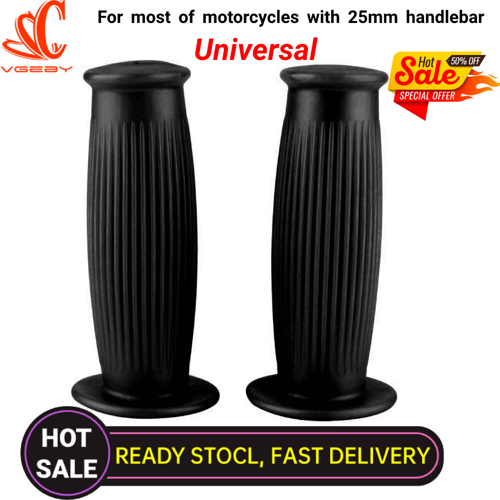 【Ready Stock】Pair of 1inch 25mm Universal Motorcycle Vintage TPU Handle Handlebar Grip