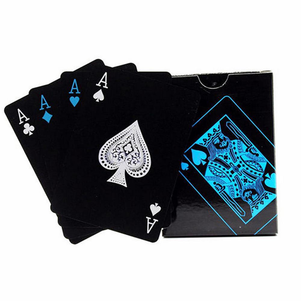 54pcs Fine-quality Plastic PVC Poker Waterproof Black Playing Cards Creative Gift Practical Magic Poker Gaming Cards