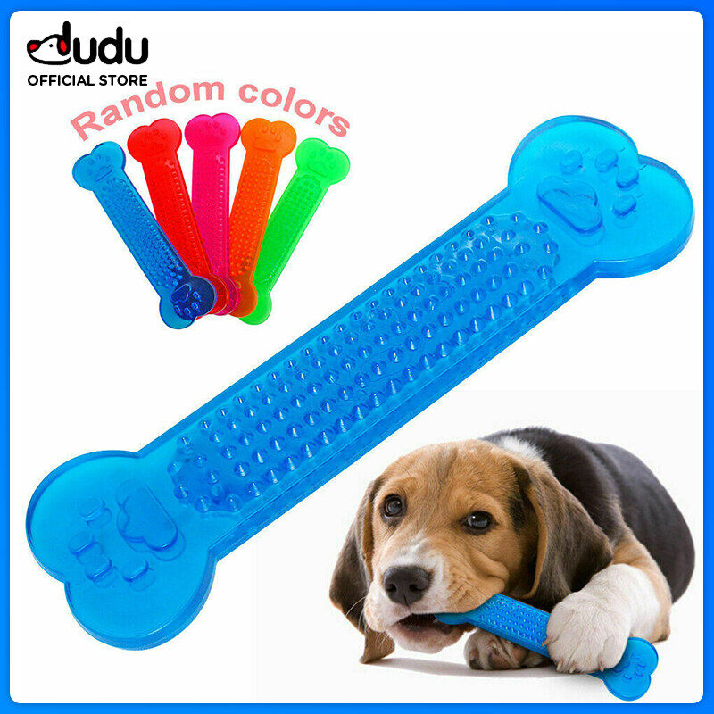 DUDU Pet Hot Sale Pet Dog Chew Toys Rubber Bone Toy Chewers Dog Doggy Puppy Dental Care For Dog Pet Accessories(Random Color)