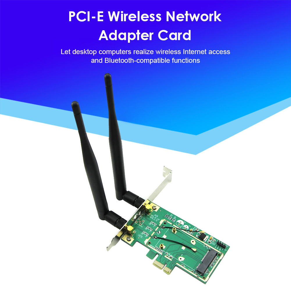 Wireless Network Card WiFi Mini PCI Express to Desktop PCIe Adapter Card