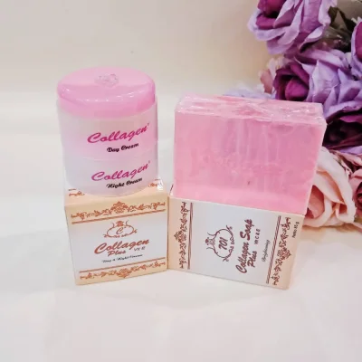 Collagen Plus Vit E & Vit C Day Cream, Night Cream & Soap (3 Items)