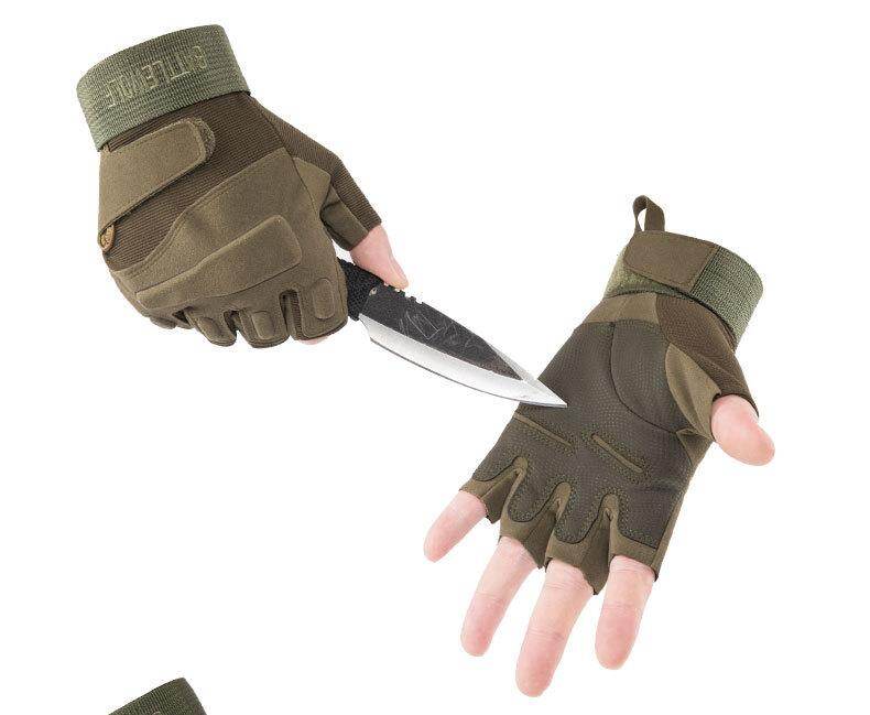 K2 เหยี่ยวดำครึ่งนิ้วมือรถจักรยานยนต์ขี่ฟิตเนสถุงมือใช้งาน