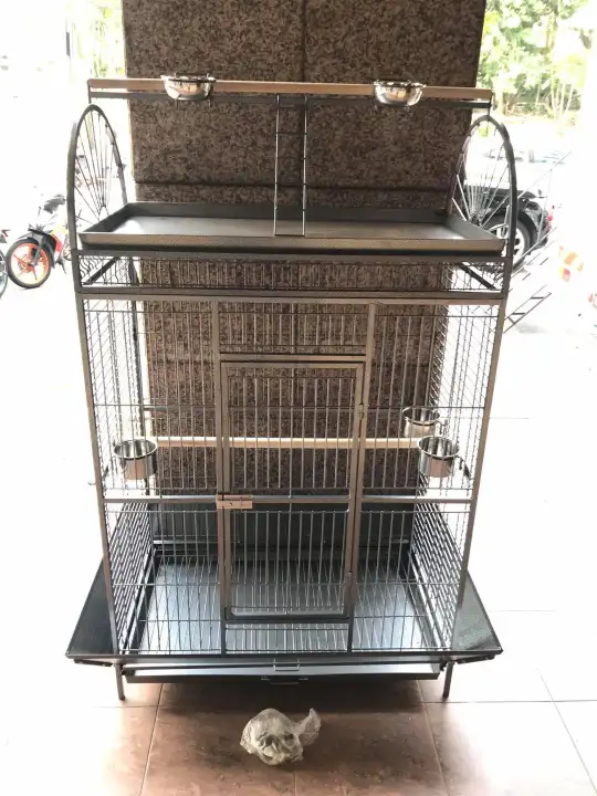 large white parrot cage