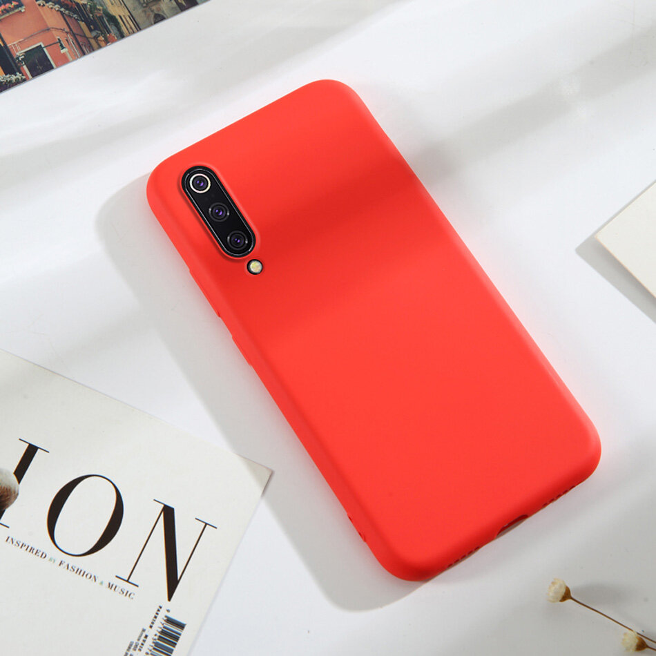 Case for Xiaomi Mi 9 Luxury Original Liquid Silicone Case Rubber Microfiber Cloth Lining Cushion Phone Cover for Mi 9 SE casing