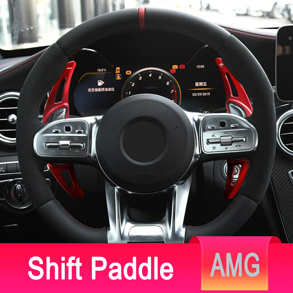 thumbnail image 2 of Red Aluminum Paddle Shifter Extensions - For Mercedes Benz AMG C63 E63 S63, Quick Release, 2 Year Warranty 2 of 2