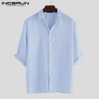 mens collarless button up shirt