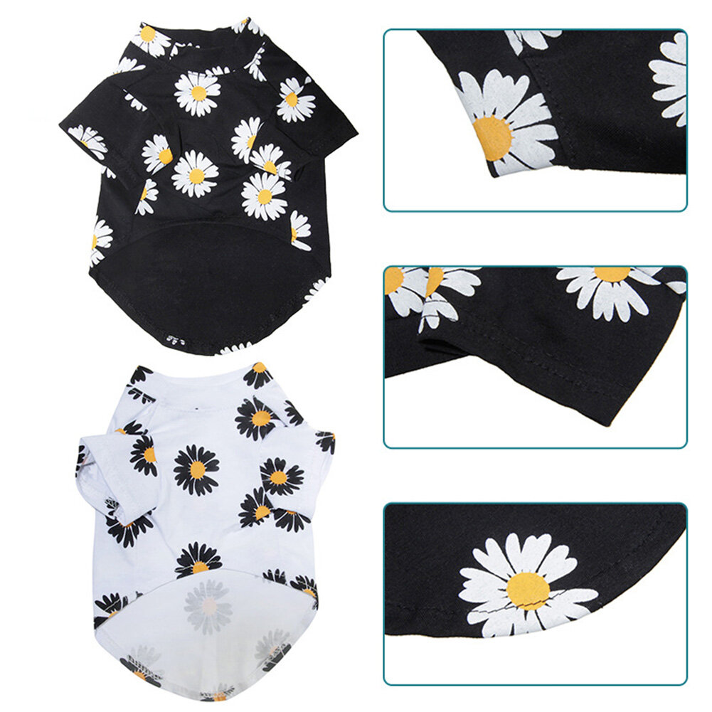 huanhuang® Summer Pet Dog Puppy Clothing Marguerite Print Forelegs Thin T-Shirt Top Vest