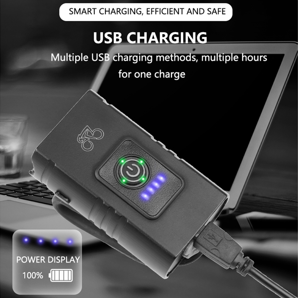 Đèn LED Xe Đạp T6 10W 800LM 6 Chế Độ USB Có Thể Sạc Lại Đèn Trước MTB
