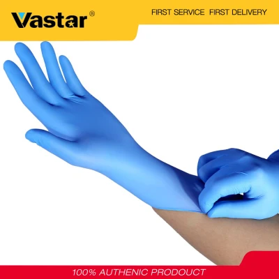 (Stock Ready) Vastar Disposable Nitrile Examination Glove Powder Free Blue 100PCS M/L