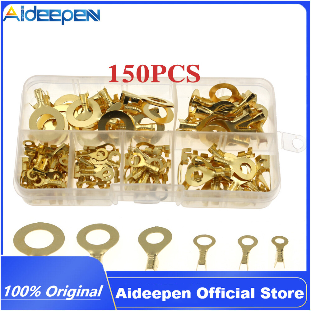 Official Aideepen 150PCS Ring Terminal Cable Lug Ring Terminal M3-M10 Connector
