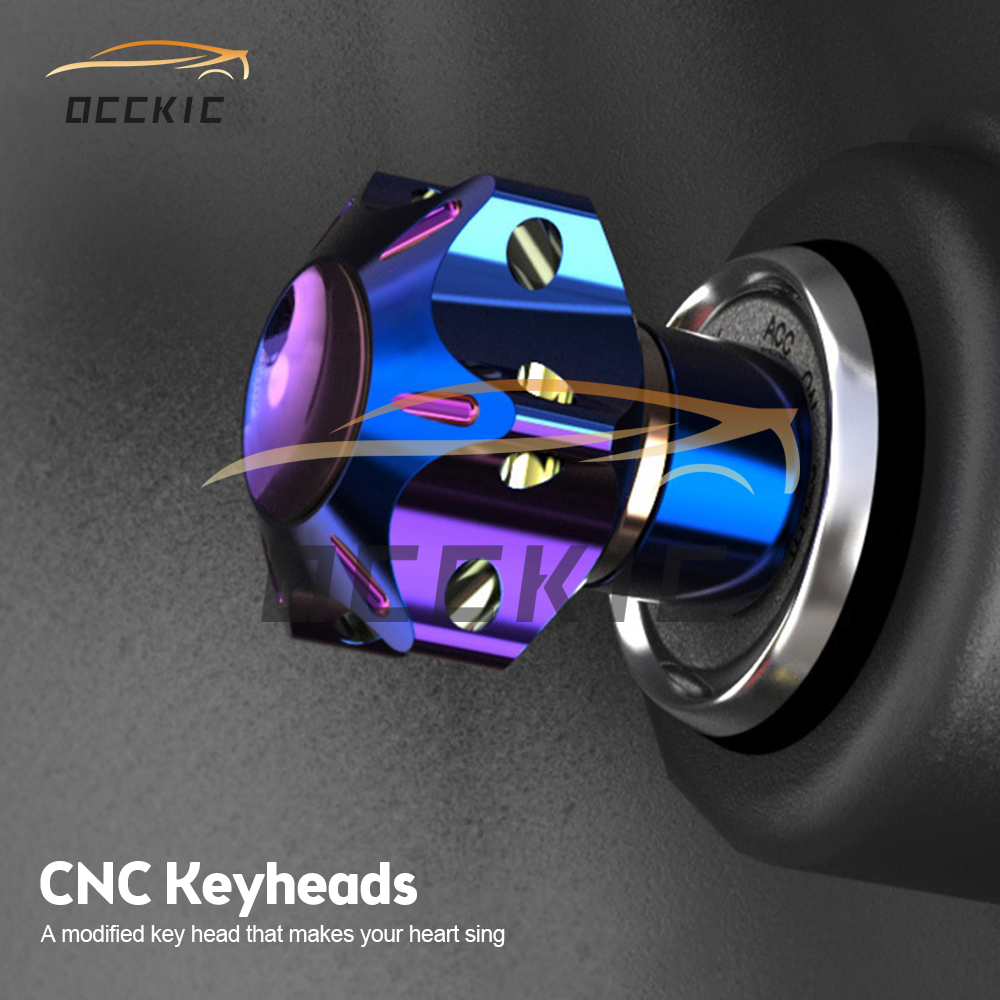 🚙Occkic Đầu Chìa Khóa Bằng Titan CNC Kèm Xích Đầu Chìa Khóa Xe Máy Bị Cháy Sửa Đổi CNC Thông Thường