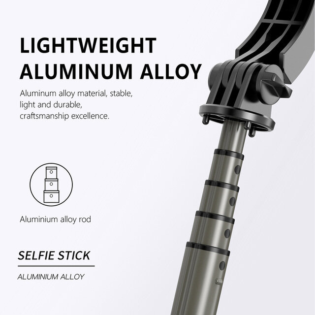 Zeallion Bluetooth Selfie Stick Foldable Mini Tripod Extendable Monopod With Remote Shutter And Fill Light Mobile Phone Selfie Artifact Universal for IOS Android