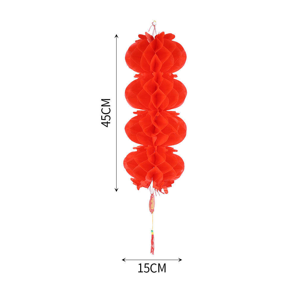 YESPERY 2/5/10PCS Red Lanterns New Year Decorations Spring Festival Plastic Honeycomb Lantern Chinese New Year Lantern CNY Decoration 新年灯笼